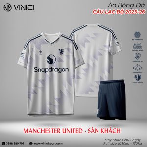 Áo bóng đá Manchester United 2025-2026 sân khách – Trắng bạc hiện đại