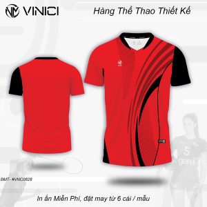 Áo Cầu Lông Chính Hãng Vinici VNC0828 Màu Đỏ Đẹp Năng Động
